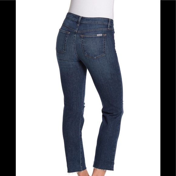 Joe’s Jeans High Rise Straight Leg Distressed Blue - Picture 2 of 3